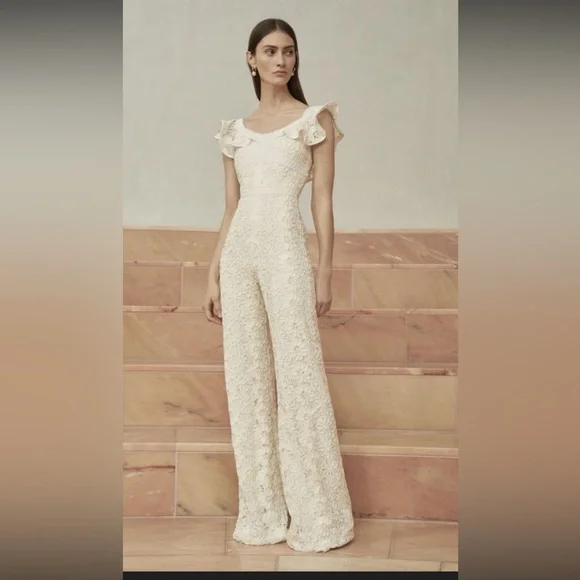 Alexis Cream Lace Jumpsuit - Picture 2 of 10